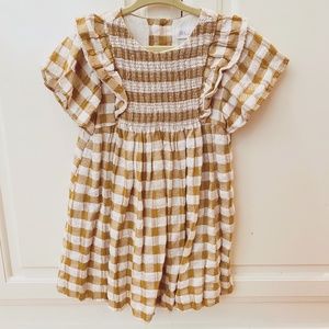 Zara Toddler Brown and Cream Dress.